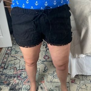 J. Crew linen shorts with poms